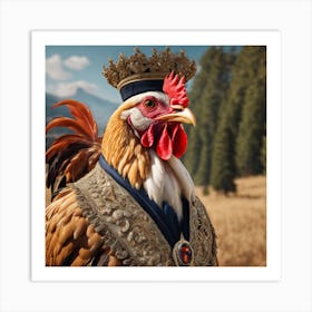 Silly Animals Series Rooster 6 Art Print