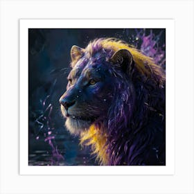 Purple Lion Art Print