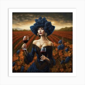 Woman In A Vineyard Art Print