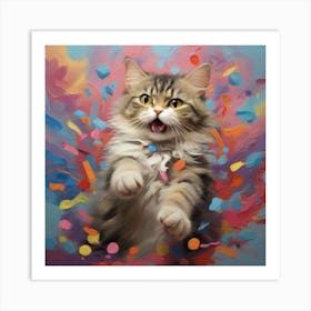 Confetti Cat Art Print