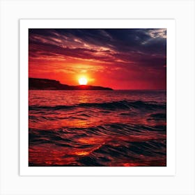 Sunset Over The Ocean 163 Art Print