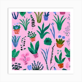 Pink Plants Art Print