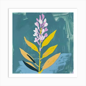 Lilac 3 Square Flower Illustration Art Print
