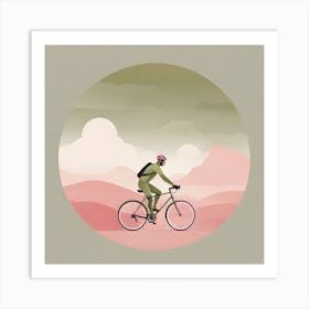 Cyclist In The Mountains Art Print