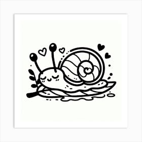 Line Art snail 1 Art Print