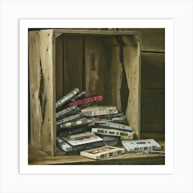 Cassettes In A Crate Art Print