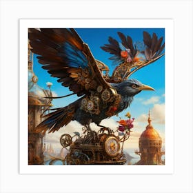 Steampunk Crow Art Print