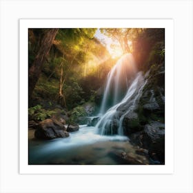 Waterfall In The Forest 1 Art Print