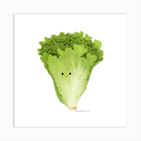 Kawaii Lettuce Art Print