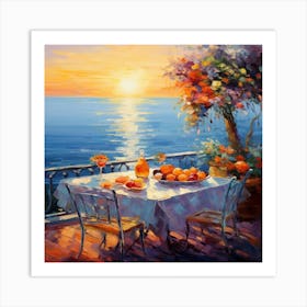 Sunset On The Terrace Art Print