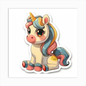 Cute Unicorn Sticker Art Print