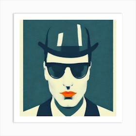 The man with black glasses Art Print