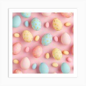 Easter Themed Banner Texture With Pastel Colors Art Print