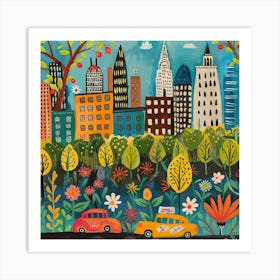 Kids Travel Illustration New York 3 Art Print