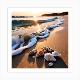 Seashells On The Beach Art Print