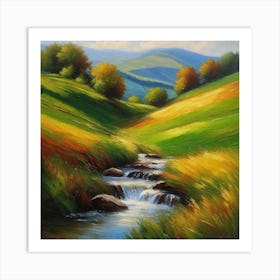 Stream In The Grass Art Print