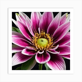 Dahlia, Illustrate A Close Up Of A Blooming Flower With Intricate 1 Art Print