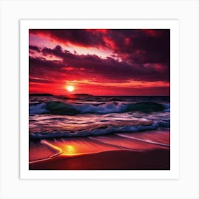 Sunset On The Beach 600 Art Print