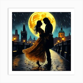 Lovers in the Moonlight 1 Art Print