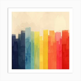 Rainbow City Skyline Art Print