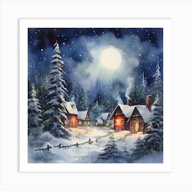 Christmas Village 1 Art Print