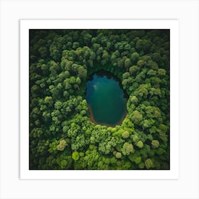 Pond In The Forest Art Print