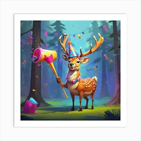 Deer In The Forest 23 Art Print