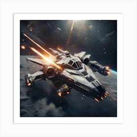 Starfighter in space Art Print