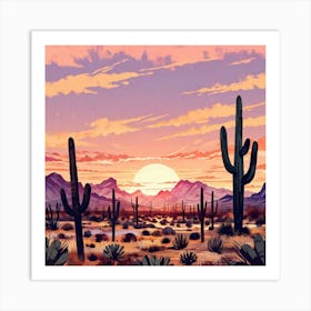 Saguaro Cactus Art Print