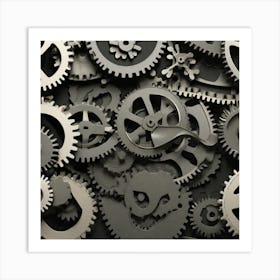 Gears Stock Photos & Royalty-Free Footage 4 Art Print