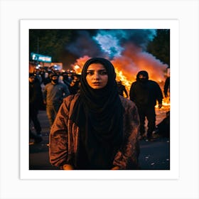 Protester In Iran Art Print