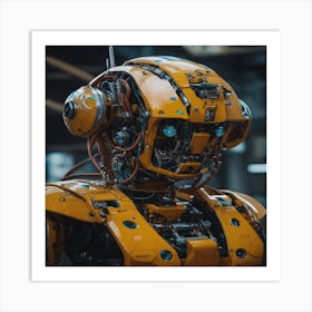 Robot In A Factory Art Print