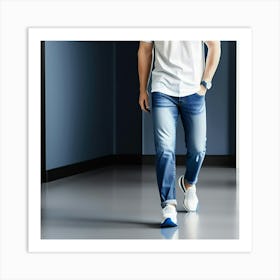 He’s walking   Art Print