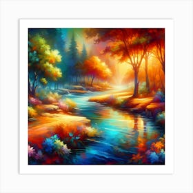 River In The Forest 9 Art Print