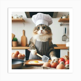 Chef Cat 3 Art Print