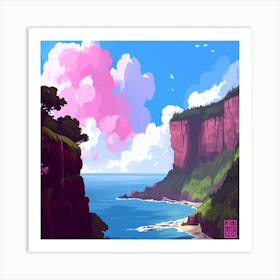 Cliffs And Clouds Art Print