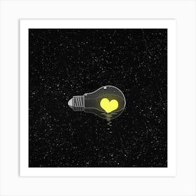 Heart Light Bulb Art Print