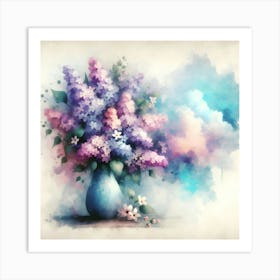 Watercolor Lilas Art Print