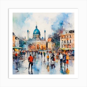 People In The City Art Print