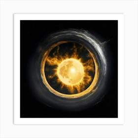 Full Moon In A Circle Art Print