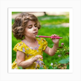 Little Girl In The Garden 4 Art Print