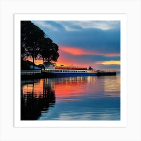 Sunset On The Lake 1 Art Print