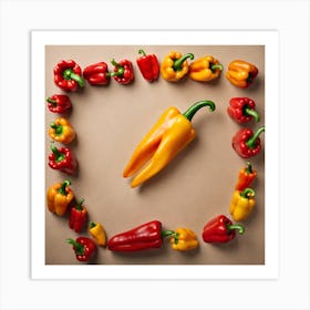 Peppers In A Frame 30 Art Print