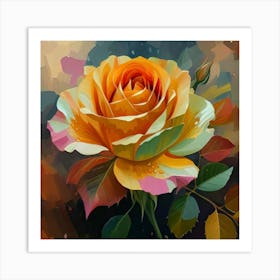 Orange Rose Art Print