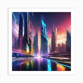 Futuristic City 91 Art Print