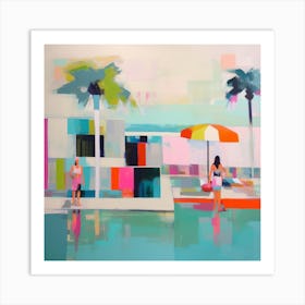 Pool Days Colorblock 7 Art Print