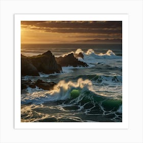 Sunset At The Beach 18 Art Print