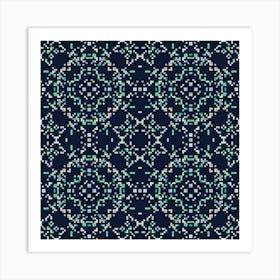 Set of geometric pattern with colored squares 1 Art Print