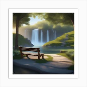 Bench In The Park 1 Art Print