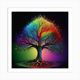 Rainbow Tree Art Print